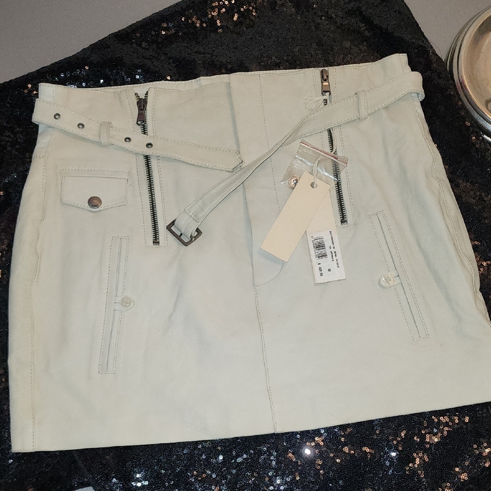 Diesel Cream Mini Skirt with Belt